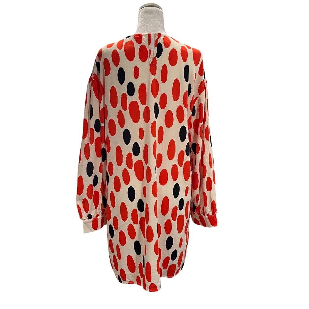 Compania Fantastica‎ Polka Dot Long Sleeve Shift Dress Orange Womens Medium - Picture 2 of 8